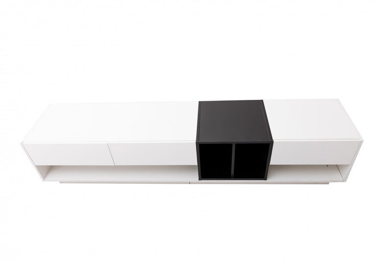 Logan High-Gloss Finish TV Cabinet with Drawers and Storage Compartments,White Tv Stand