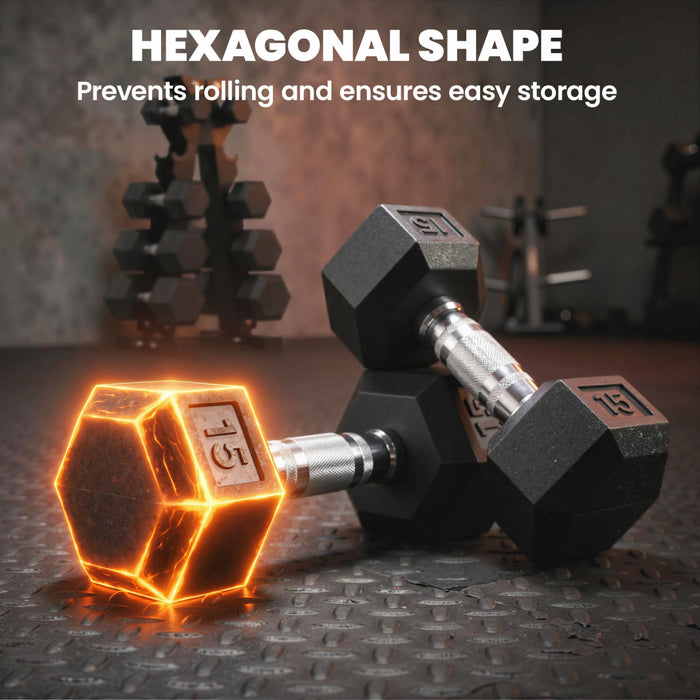Soozier 150lbs Hex Dumbbell Weight Set with Vertical Rack for Home Gym
