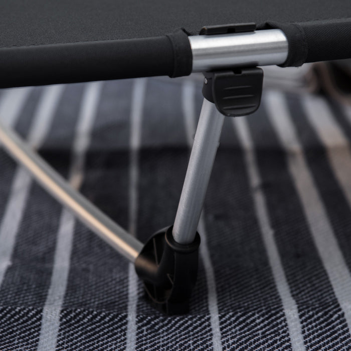 Outsunny Lightweight Camping Cot, Aluminium Folding Bed With Carry Bag