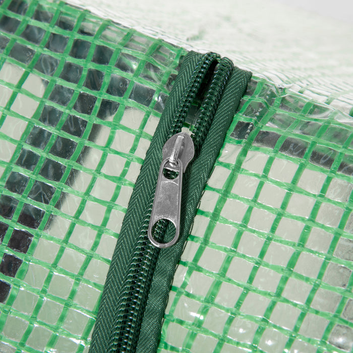 Outsunny 47\" X 24\" X 24\" Portable Mini Tunnel Greenhouse Garden Planting Outdoor Flower Warm House Box With 2 Windows Steel Frame Pe Cover, Green