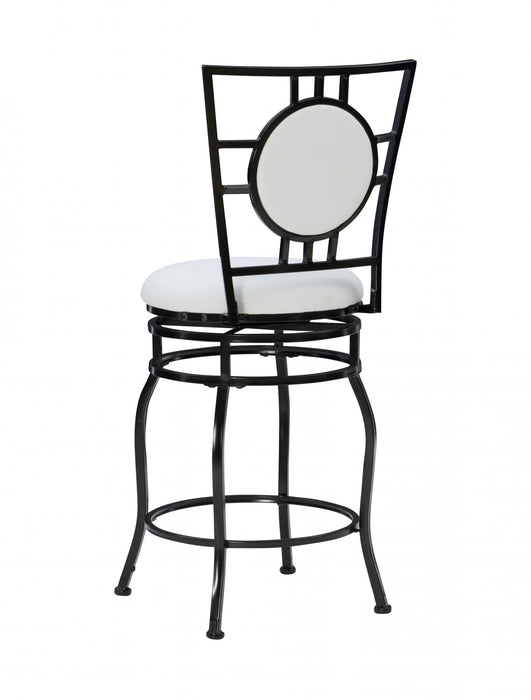 Townsend Faux Leather Adjustable Leg Bar Stool - Black