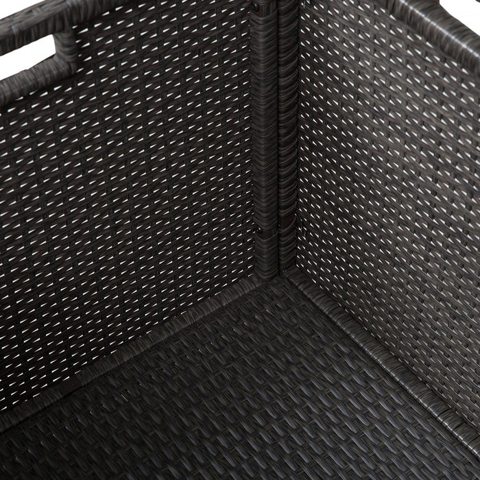 Outsunny Wicker Deck Box, 118 Gallon Pe Rattan Storage Box, Grey