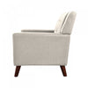Midway Mid-Century Modern Armchair with Tufted Waffle Stitch, Beige, Walnut | Midway Fauteuil Moderne du Milieu de Siecle a Point Capitonne Gaufre, Beige, Noyer