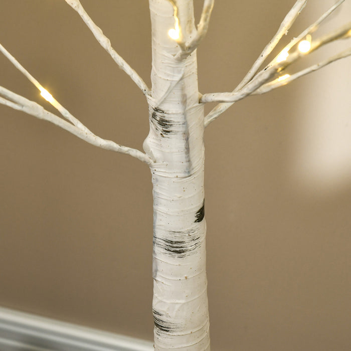 Homcom 6ft Artificial White Birch Tree For Indoor Covered Outdoor