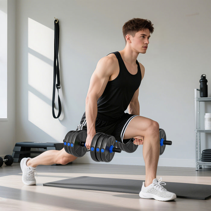 Soozier Adjustable Dumbbell Set, 3 in 1 Weights Set for Home Gym, 55lb