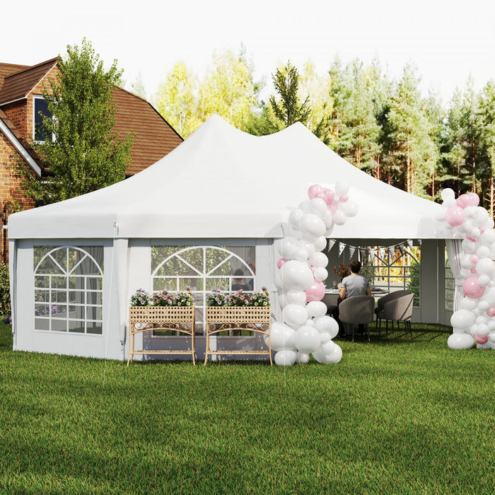 Outsunny 21' x 29' High Peak Decagonal Event Party Tent for Parties