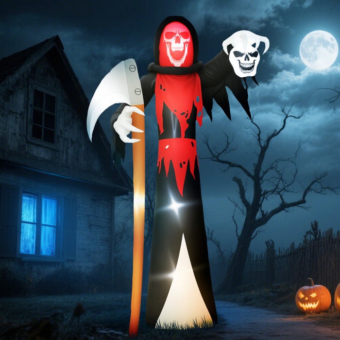 Outsunny 12 Ft Halloween Inflatable Grim Reaper, Blow Up Outdoor Decoration