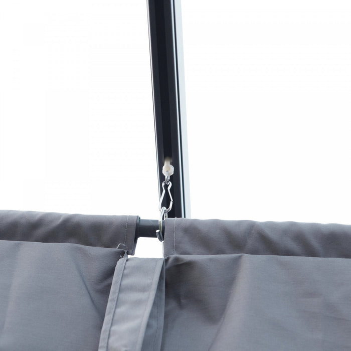 Outsunny 13' X 10' Patio Pergola With Retractable Canopy, Dark Grey