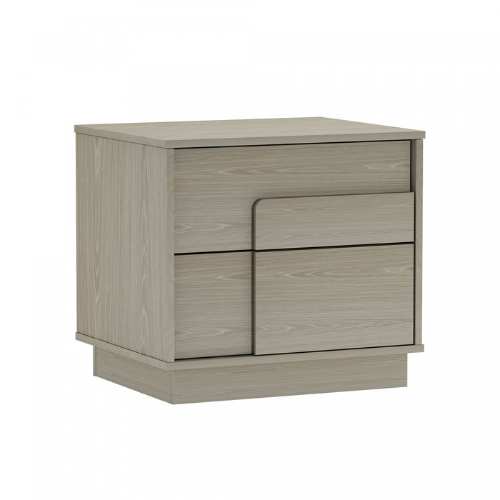 Horizon Modern 22\" Nightstand in Whitewashed Oak (2-Drawer)