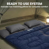 Outsunny Double Sleeping Bag for Adults, Queen Size 2 Person Sleeping Bag, Lightweight Quilt with 2 Pillows, for Cold Weather & Warm, Camping Hiking Backpacking, Dark Blue