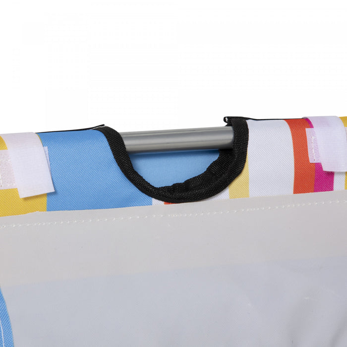 Outsunny Beach Lounge Chair Sun Lounger, Ground Beach Mat, Colorful Stripes