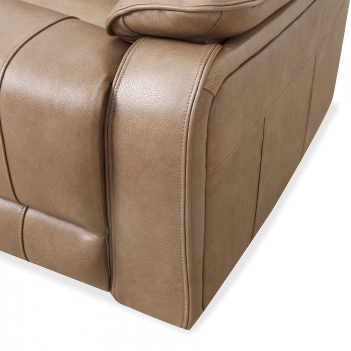 Marlow 60 in. Leather Match Power Reclining Loveseat with USB/USB-C - Taupe