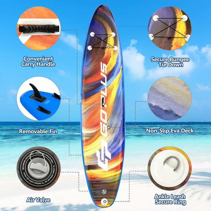 Goplus 11' Inflatable Stand Up Paddle Board Sup Surfboard W/pump Aluminum Paddle