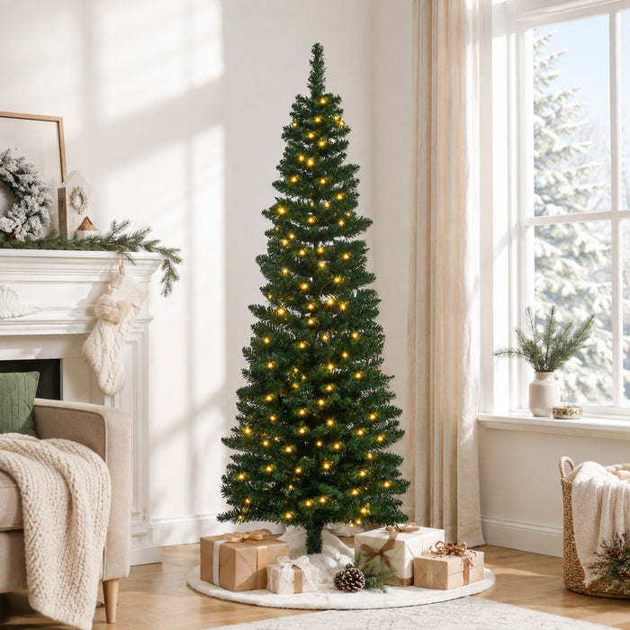 HOMCOM 5' Prelit Artificial Christmas Tree with Warm White LED Lights