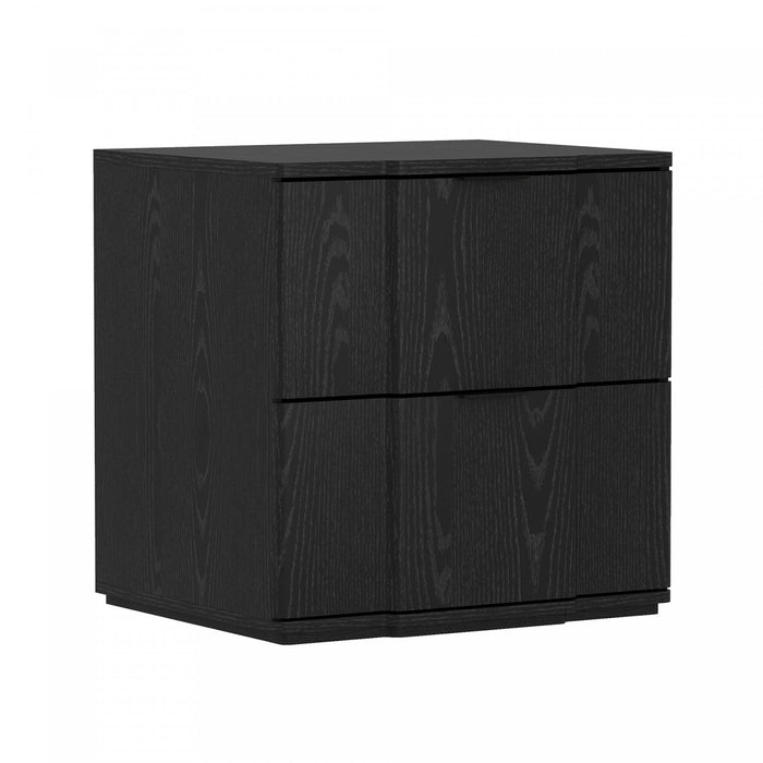 Clive Mid-Century Modern 22\" Nightstand in Black (2-Drawer)