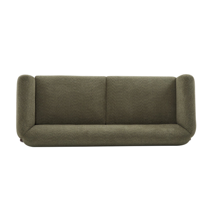 Harold 82.75\" Wood Boucle Sherpa 3-Seater Sofa,Olive Green Loveseat