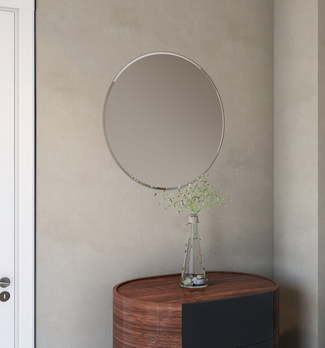 Lathe 30 Inch Frameless Round Mirror In Chrome