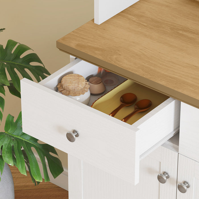 HOMCOM Kitchen Pantry Buffet Server with Drawers and Storage Cabinets
