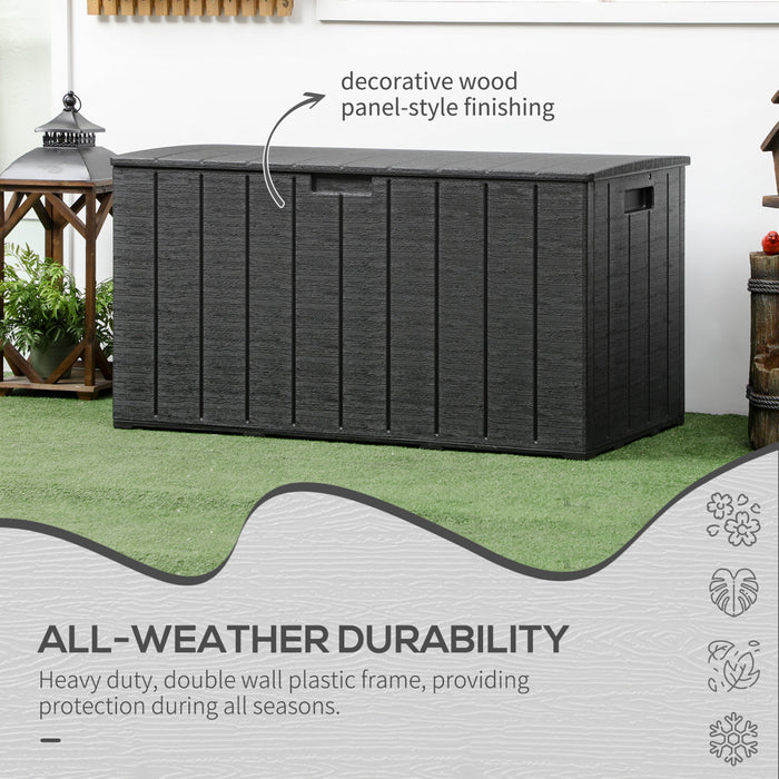 Outsunny 81 Gallon Garden Storage Box, Storage Container, Black