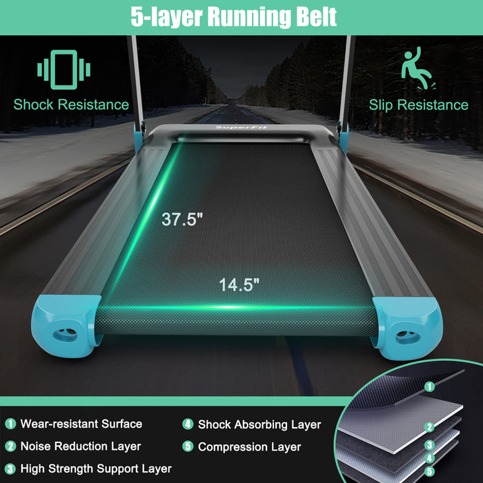 Costway Folding Electric Treadmill Compact Walking Running Machine W/app Control Speaker