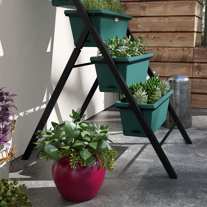 Outsunny 5-tier Vertical Raised Garden Bed With 5 Planter Boxes, Green