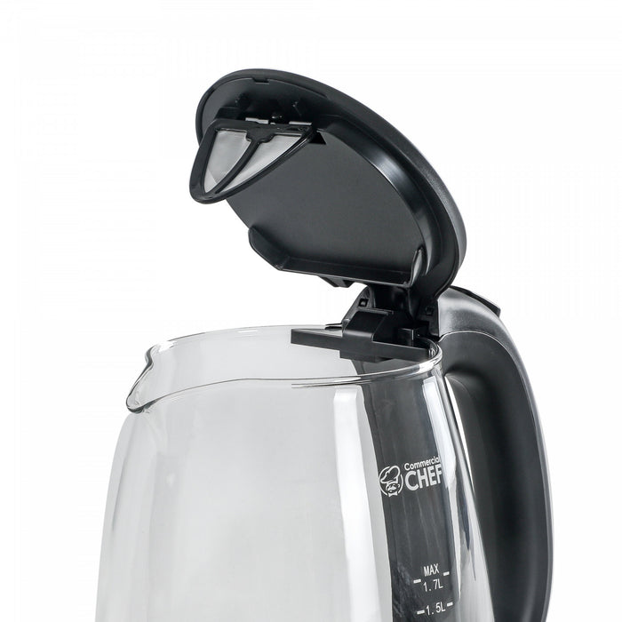 CHK Series Commercial Chef Cordless Glass Kettle, 1.7L/57-oz. Capacity, CHK17M2GB