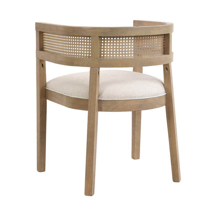 Lance Dining Chairs Set Of 2 With Rattan Back And U-shaped Seat - Natural Ash