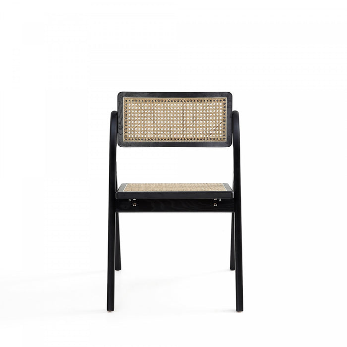 Lambinet Industry Chic Wood Folding Chair in Black and Natural - Set of 4 Dining Chair