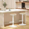 HOMCOM Wooden Bar Stools Set of 2 Adjustable Swivel Barstools Natural White