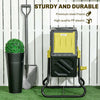 Outsunny 17 Gallon Compost Bin, Rotating Composter, Compost Tumbler with 24 Ventilation Openings and Steel Legs, Yellow