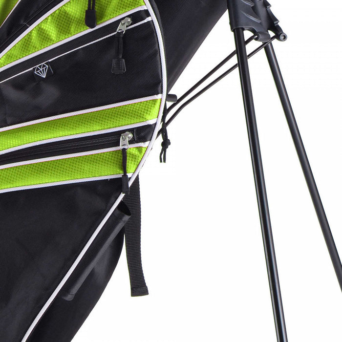 Costway Golf Stand Cart Bag Club W/6 Way Divider Carry Organizer Pockets Storage Green
