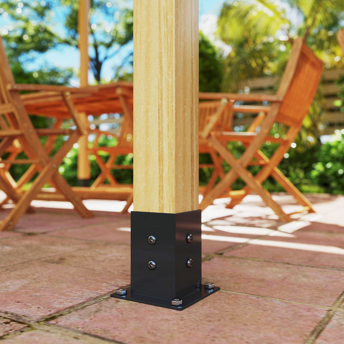 Outsunny 12PCS Pergola Brackets Kit for 4x4 (Actual 3.6x3.6 inch) Lumber