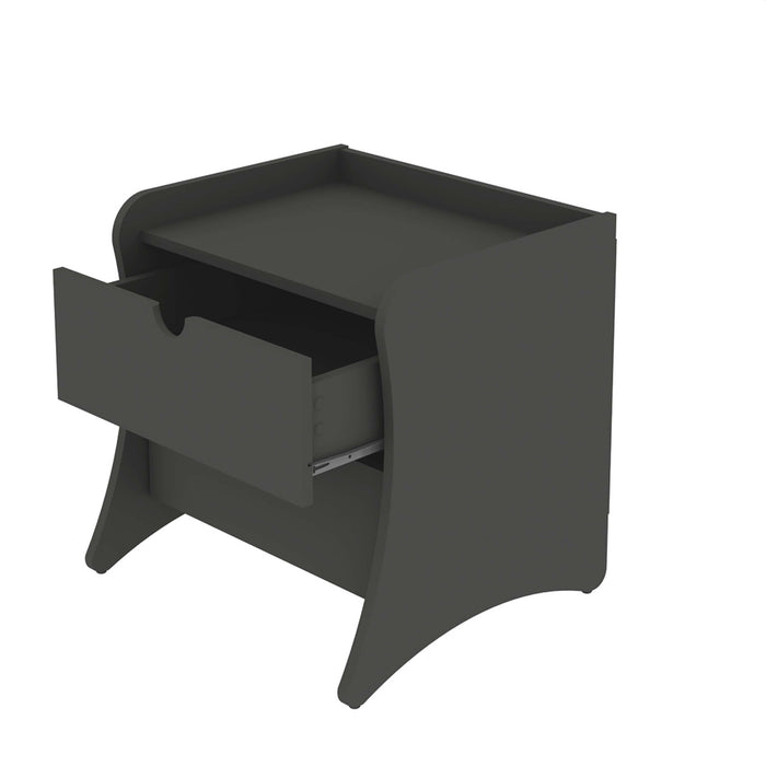 Coney Mid-Century Modern 20\" Nightstand in Charcoal Gray (2-Drawer) - Set of 2