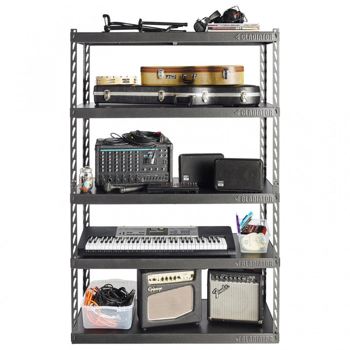 Gladiator 48\" Wide EZ Connect Rack with Five 18\" Deep Shelves - Hammered Granite