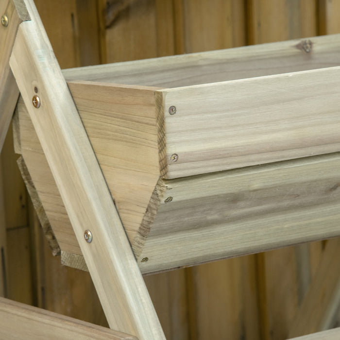 Outsunny 3 Tier Raised Garden Bed, Vertical Wooden Elevated Planter Box Kit For Flowers, Vegetables, Herbs, 26\" X 30\" X 30\", Light Green