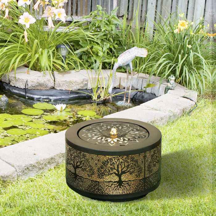 Outsunny Outdoor Water Fountain With Led Lights Garden Waterfall Fountain