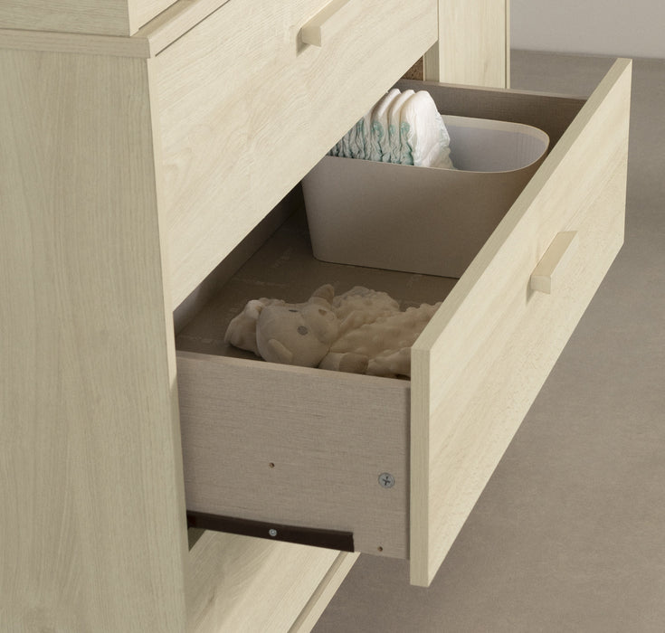 Milos 3-drawer Changing Table With Removable Changing Tray - Bleached Oak 