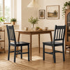 HOMCOM Dining Chairs Set of 2 with Slat Back Pine Wood, Black
