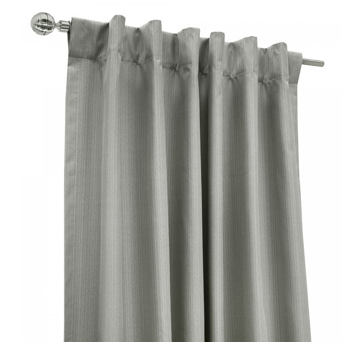 Thermaplus Brooklyn Grey Blackout Dual Header Curtain Panel - 52 x 63