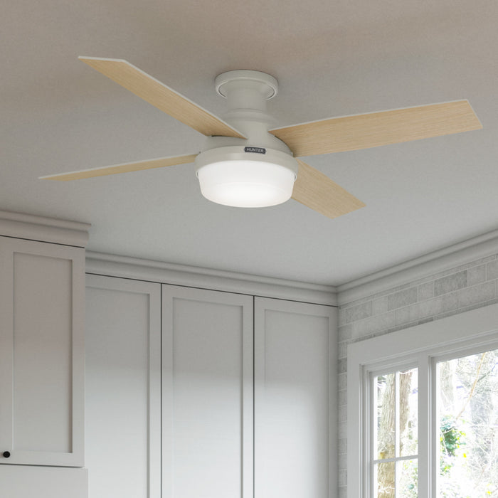 Dempsey Ceiling Fan with Light Fixture - White