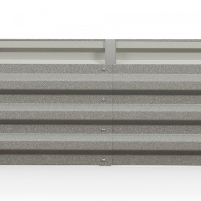 Outsunny 8 X 3 X 1ft Galvanized Raised Garden Bed, Metal Elevated Planter Box, Easy Diy And Cleaning For Growing Flowers, Herbs, Succulents, Silver