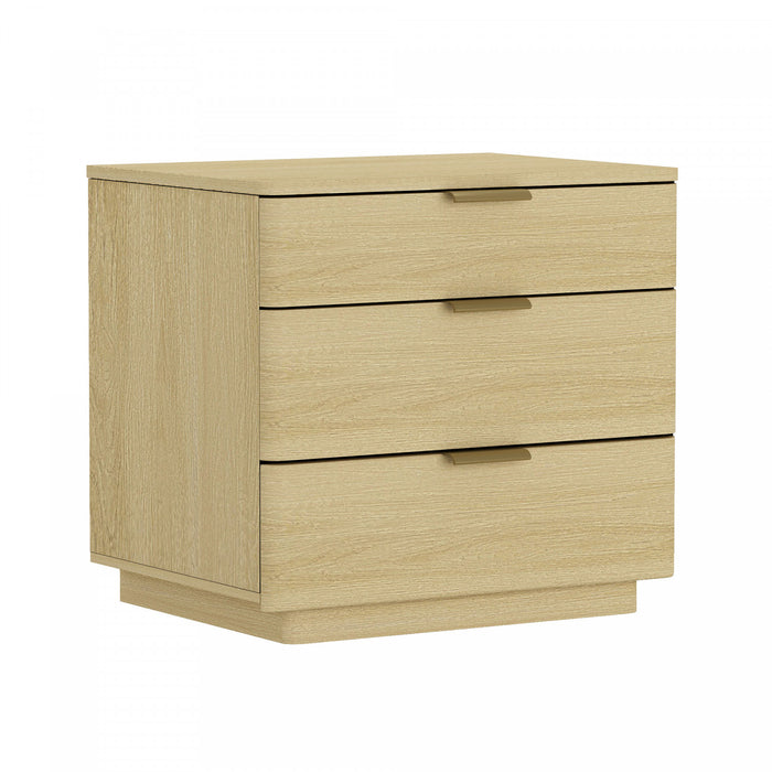 Payton Modern 26\" Nightstand in Natural Oak (3-Drawer)