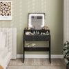 HOMCOM Makeup Vanity Desk with Mirror, 3 Colour LED Lights, Drawers, Black