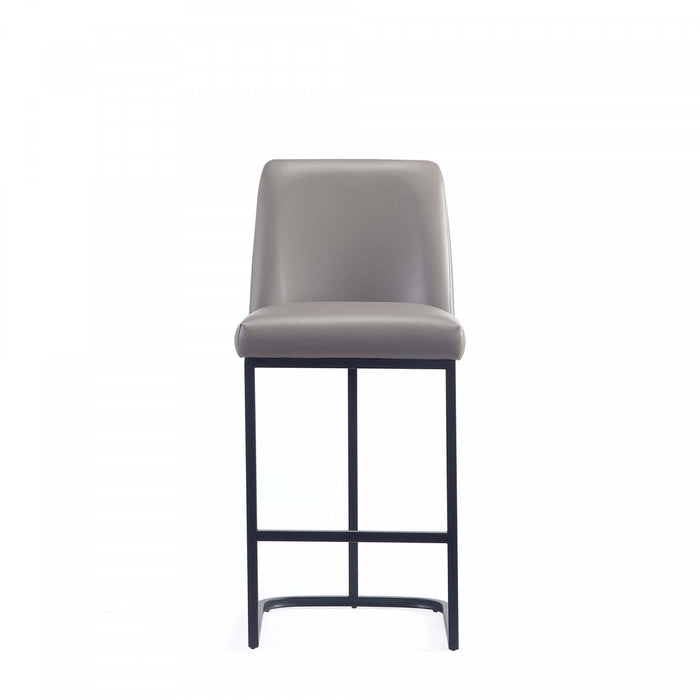 Serena Modern Metal Upholstered Counter Stool in Taupe - Set of 3 Bar Stool