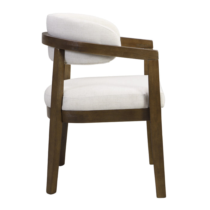 Sophia Dining Arm Chair with Rubberwood Frame Set of 2,Walnut Dining Chair