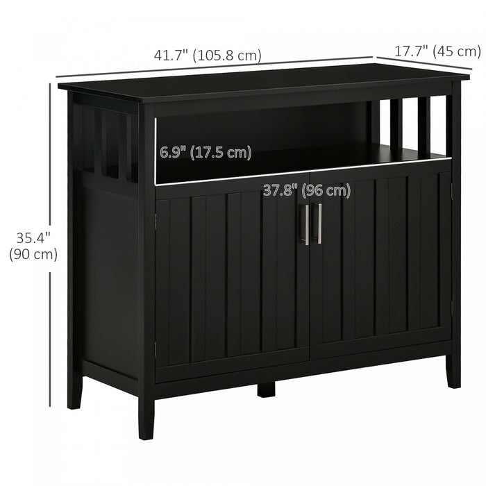 HOMCOM Sideboard Buffet Storage Cabinet Console Table with 2 Doors Black