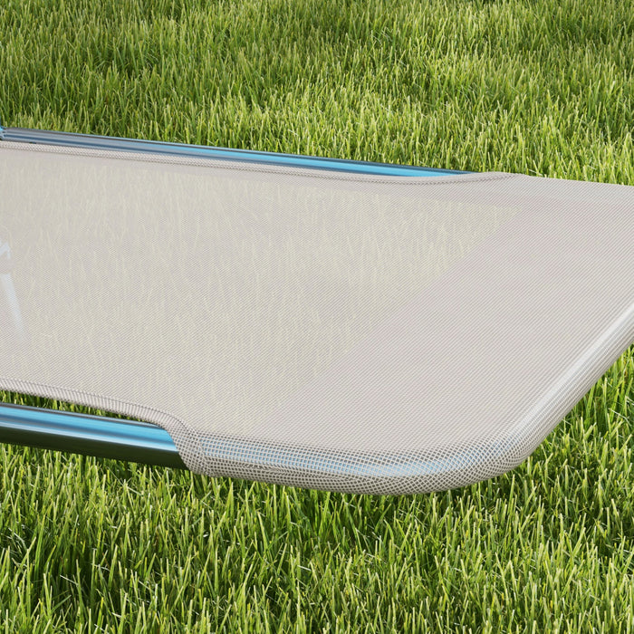 Outsunny 2-piece Folding Chaise Lounge, Reclining Sun Tanning Chairs, Cream