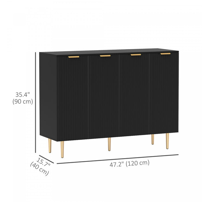 HOMCOM Sideboard Buffet Cabinet w/ Adjustable Shelves, Black