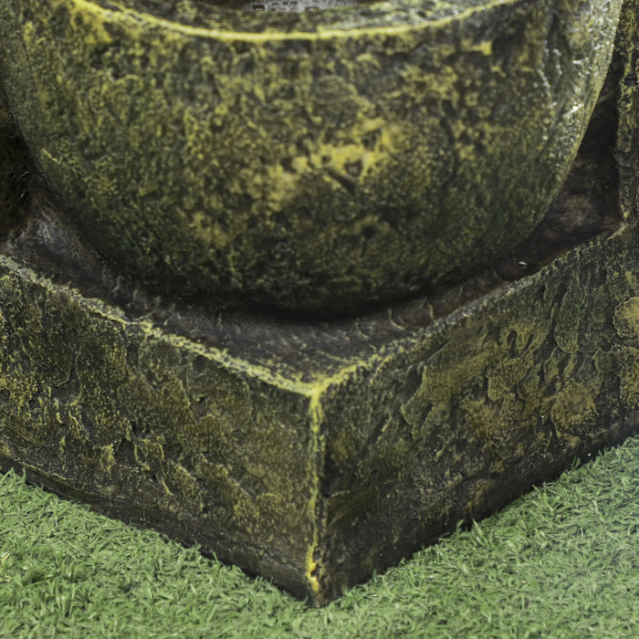 Outsunny Outdoor Fountain With Adjustable Flow, Stone Look