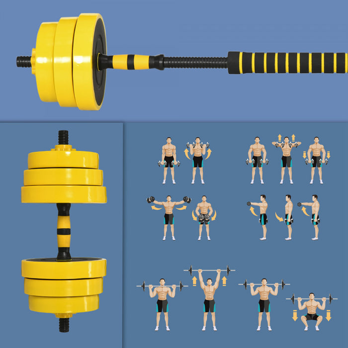Soozier 55lbs Dumbbell Barbell Adjustable Ergonomic Set for Home Gym